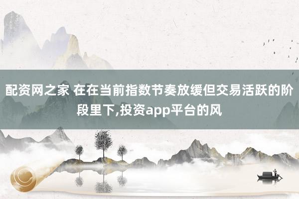 配资网之家 在在当前指数节奏放缓但交易活跃的阶段里下,投资app平台的风